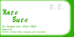 mate bute business card