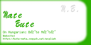 mate bute business card